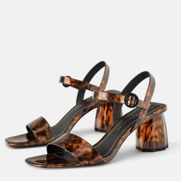 Zara Shoes - Zara Tortoise Acrylic Heel Sandals sz 38 (7.5)